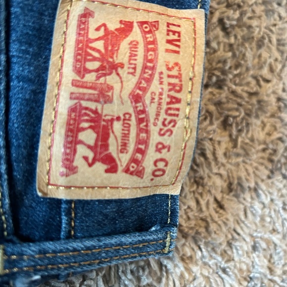 Women's Levi's 505 Straight Leg Denim Dark Blue Jeans, Size W29xL30 - Picture 3 of 5